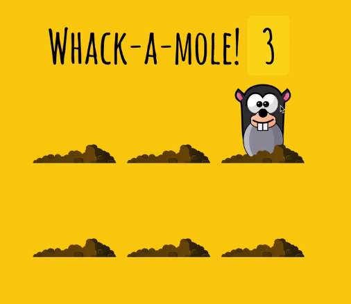 A preview of the Whack a Mole challenge